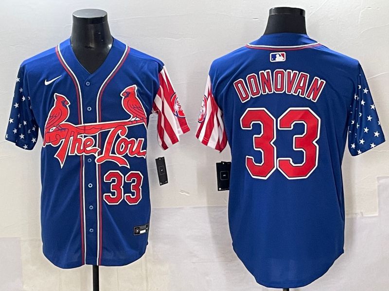 Men 2025 St.Louis Cardinals #33 Donovan Blue a generation of national flags Joint Name Nike MLB Jersey style 5->st.louis cardinals->MLB Jersey